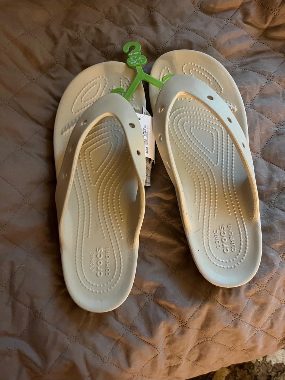 CROCS Women’s Flip Flop Sandals - Light Beige